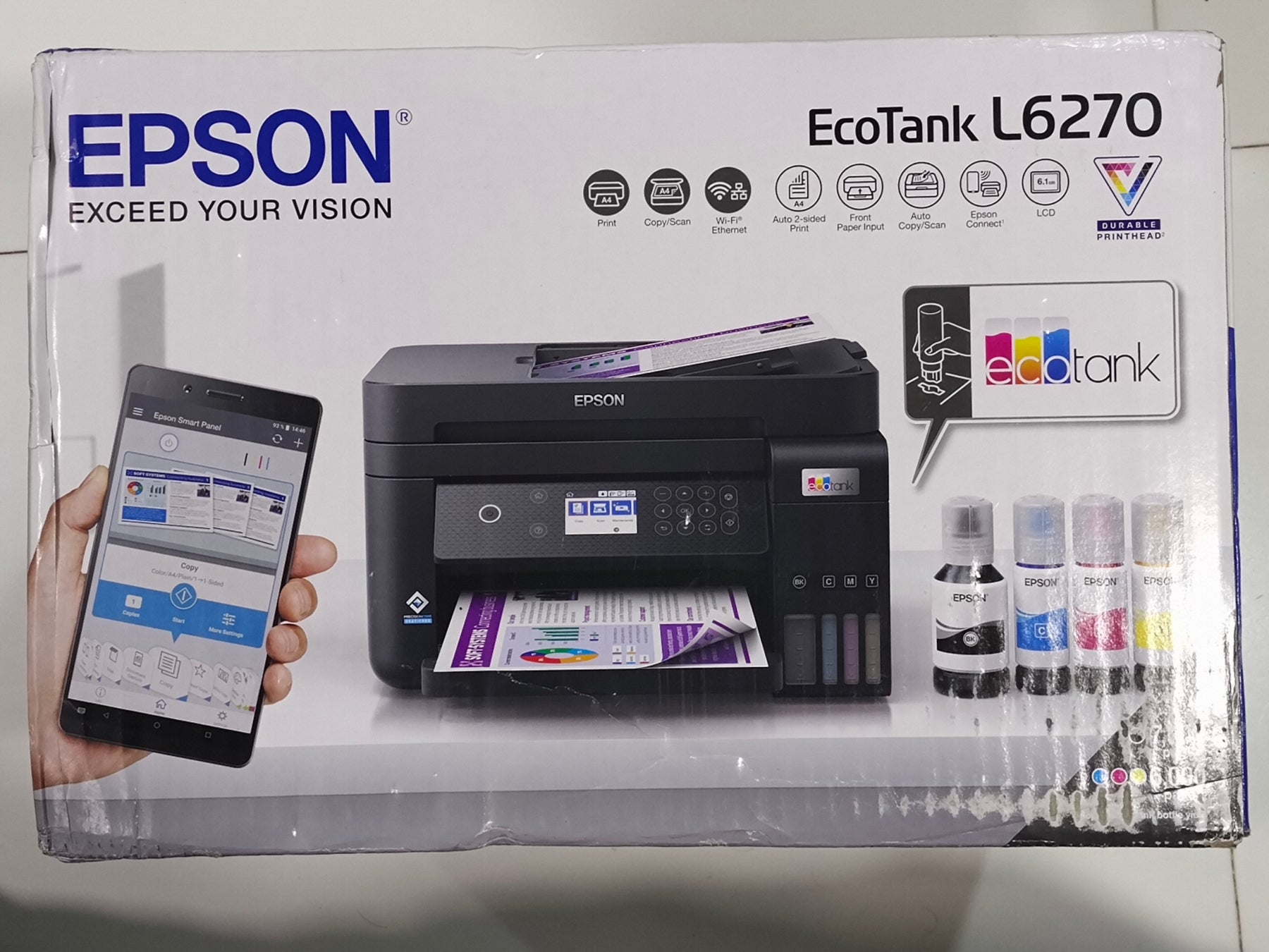 Epson EcoTank L6270 A4 WiFi Duplex AllinOne Ink Tank Printer with A