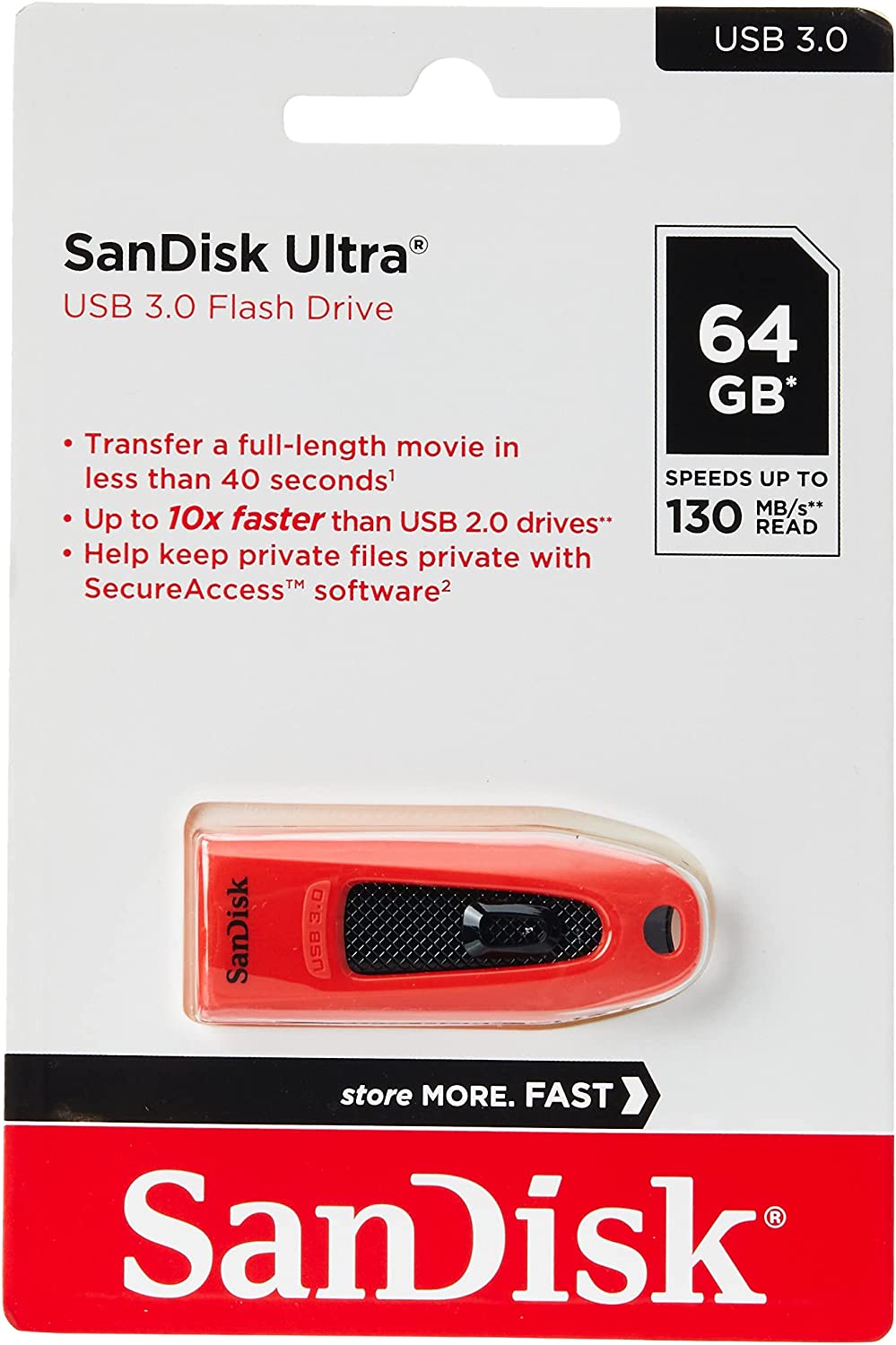 SanDisk 64GB Ultra USB 3.0 Flash Drive (6928966549589)