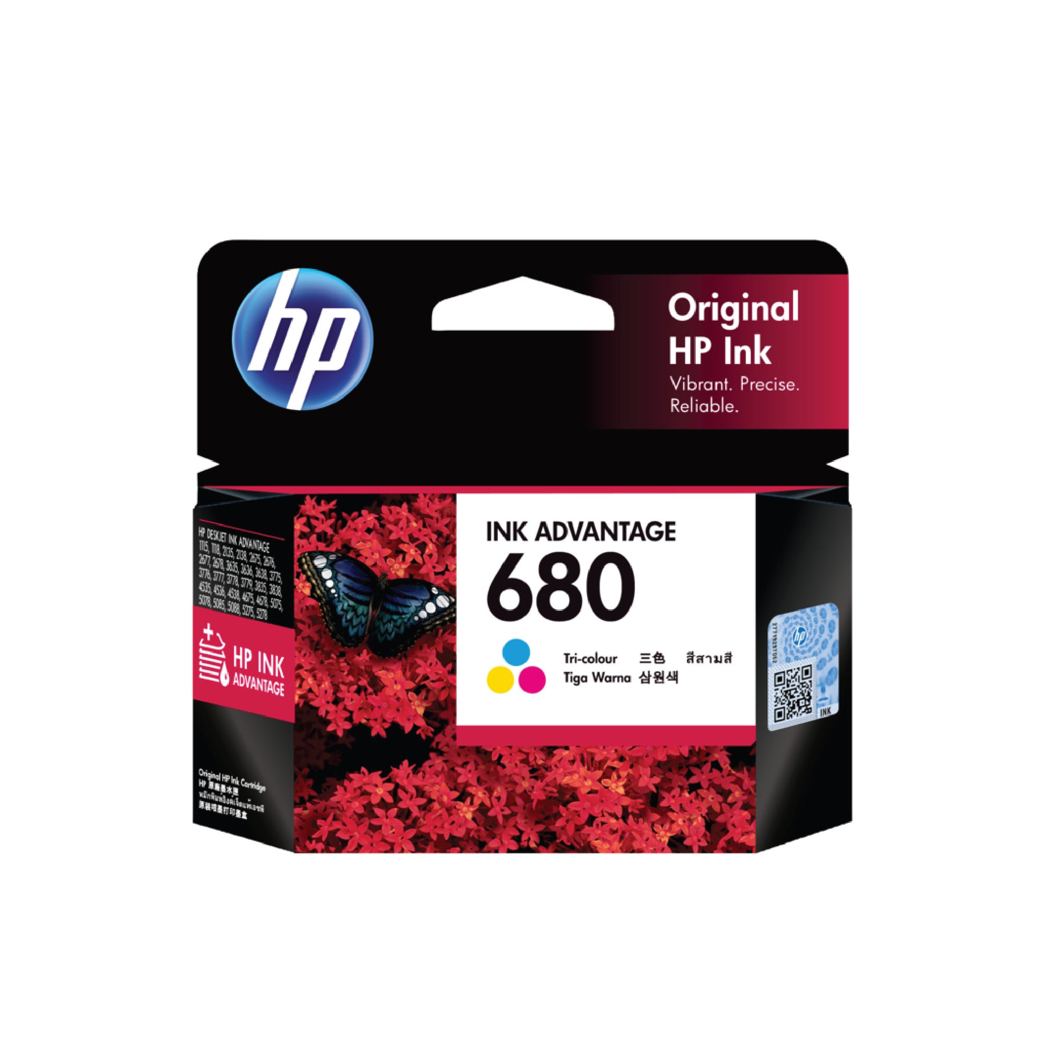 HP 680 Original Ink Advantage Cartridge - Tri-color (F6V26AA) (4625293181013)