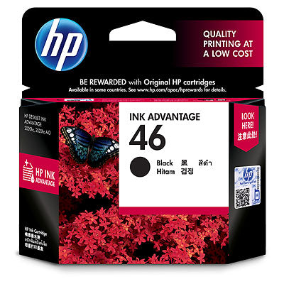 HP 46 Black Original Ink Advantage Cartridge (CZ638AA) (4634140475477)