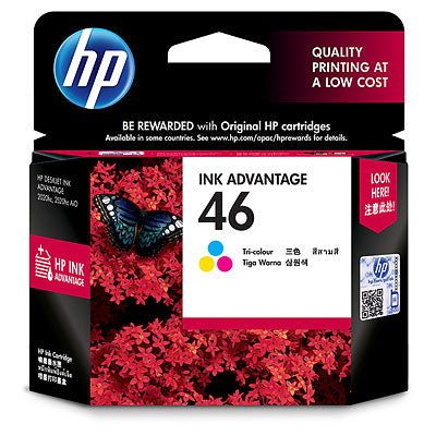 HP 46 Tri-color Original Ink Advantage Cartridge (CZ638AA) (4634134741077)