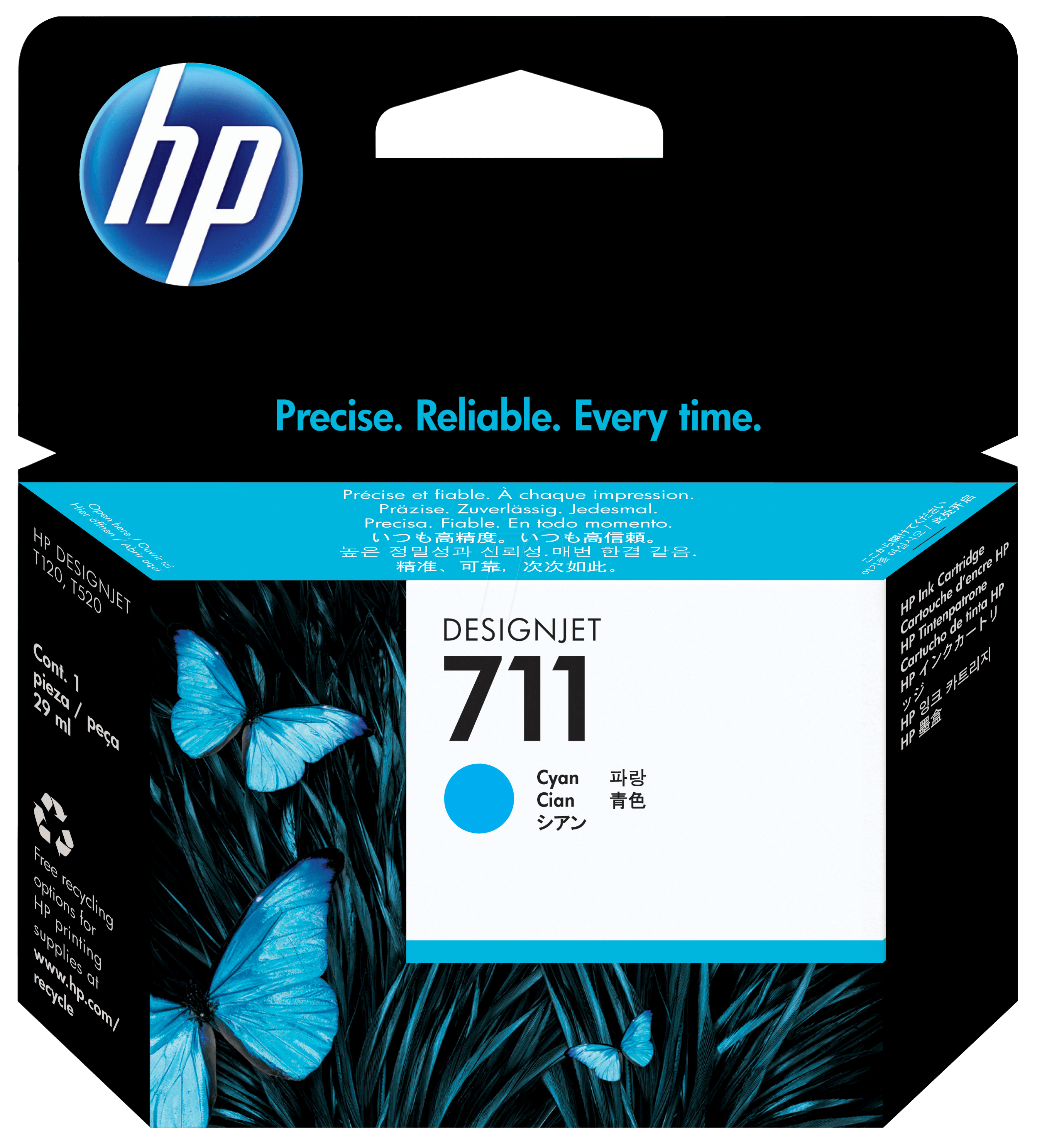 HP 711 29-ml Cyan DesignJet Ink Cartridge (4783842197589)
